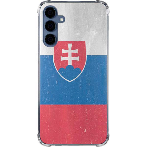 Slovakia Flag Distressed Galaxy S24 Clear Case